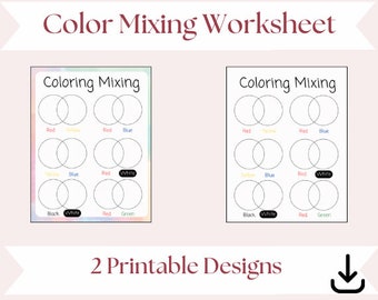 Werkblad voor kleurenmenging, kleuren mengen, kleuren voor kleuters