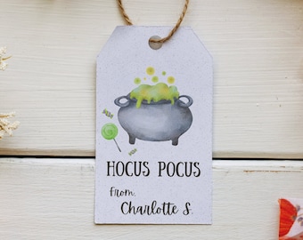 Halloween Tags Printable for Witch Trick or Treat Halloween Parties - Editable Instant Download