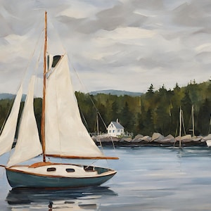 Sailboat Portrait Coastal Grandmother Nancy Meyers Aesthetic