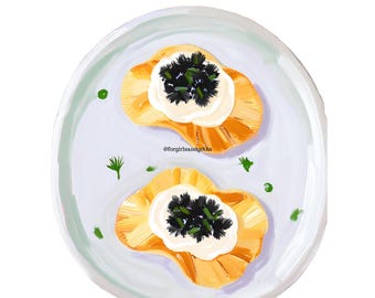 Chips and Caviar Bar Cart Print