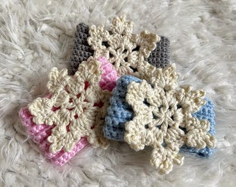 Crochet Snowflake Coffee Cozy • Handmade Cotton Cup Sleeve