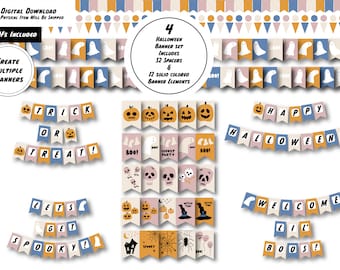 Printable 4 Halloween Banner Set