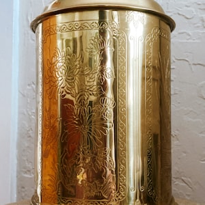 Brass Tea Tin Chinoiserie Table Lamp