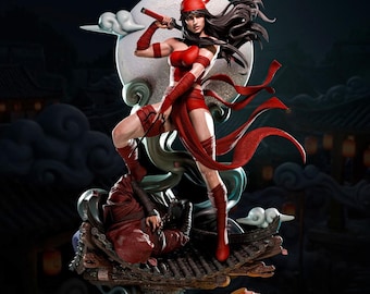 Figurine Elektra à l'échelle 1/6 – Statue de collection Marvel imprimée en résine 3D, peinte à la main/NON PEINTURE