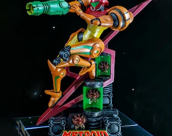 Combinaison Samus Aran Varia à l'échelle 1/6 - Statue de collection Metroid imprimée en 3D peinte à la main cadeau pour joueur