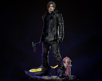 Figurine de Leon S. Kennedy - Statue de fan de Resident Evil, impression 3D, objet de collection (peint/non peint)