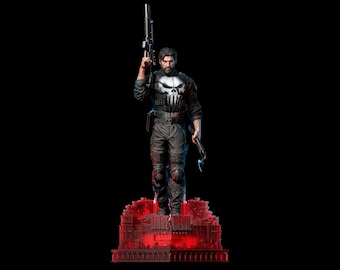 Figurine The Punisher - Statue de collection Marvel - Résine imprimée en 3D, peinte à la main / NON PEINTURE / Kit de bricolage