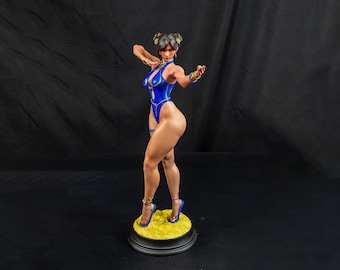 chun-li figure – street fighter inspired fan art 3d printed painted collectible gift statue