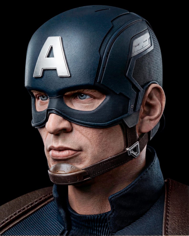 Captain America Figure – Shield Hero Statue, Hand Painted or Unpainted Kit winter soldier image 7