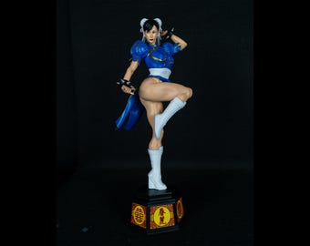Chun-Li figure fan art 3d printed street fighter collectible statue hand painted