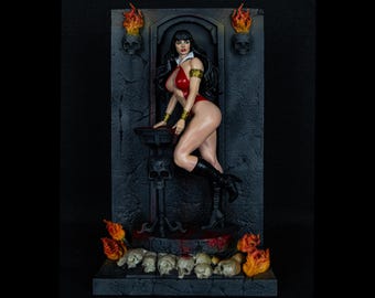 Vampirella Figure 1/6 Scale – Hand-Painted Resin Statue, Gothic Horror Comic Collectible
