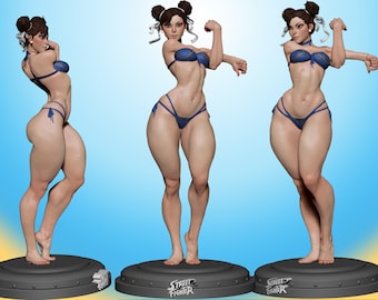 Chun-Li figure – Street Fighter fan art 3D printed collectible painted statue gamer gift