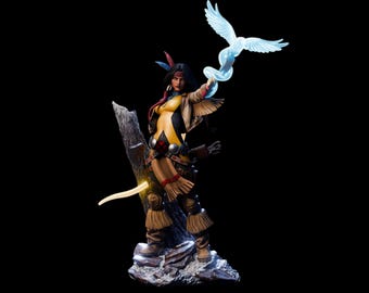 Figurine Dani Moonstar – Ensemble peint et non peint à la main | Statuette X-Men Mirage | Sculpture de collection faite main