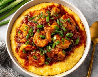 Brown Stew Shrimp and Sweet Potato Grits RECIPE-INSTANT DOWNLOAD