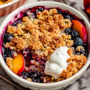 Peachy Blueberry Cobbler with Struessel RECIPE-INSTANT DOWNLOAD