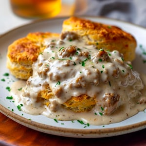 Delicious Homemade Sausage Gravy with Biscuits RECIPE-INSTANT DOWNLOAD