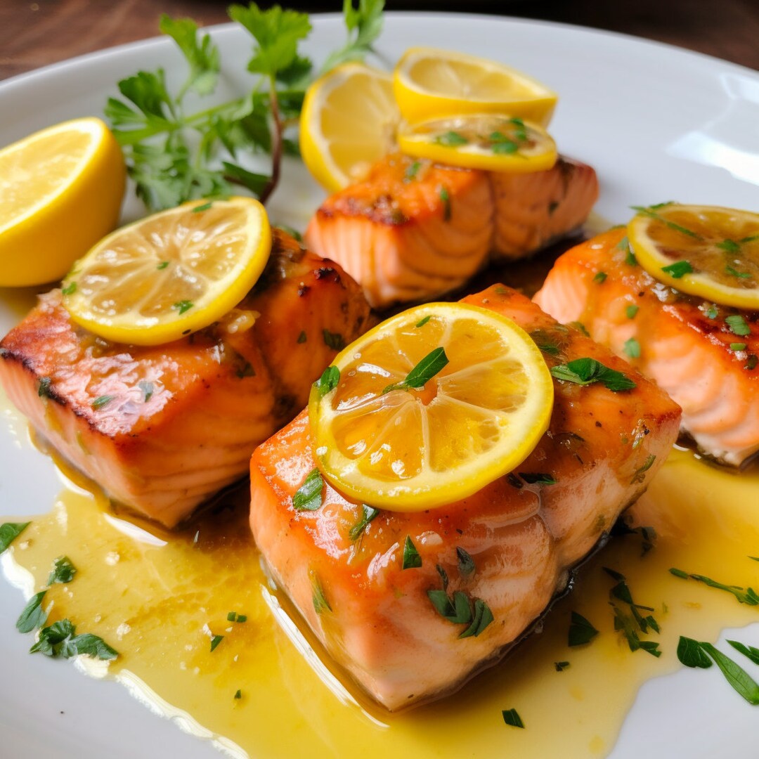 Savory Lemon Butter Salmon Bites Recipeinstant Download Etsy