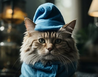 Smurf Cat Whimsy: Embrace Adorable Magic in Feline Blue 