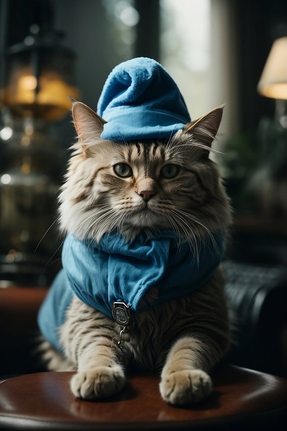 Smurf Cat Whimsy: Embrace Adorable Magic in Feline Blue 