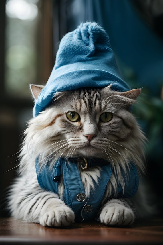 Smurf Cat Whimsy: Embrace Adorable Magic in Feline Blue 
