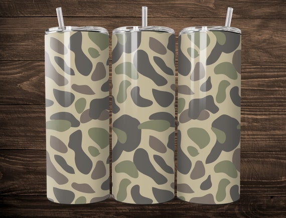 Old School Camo 20 oz Skinny Tumbler Sublimation Wrap // Digital Download PNG // Digital File // Camo Tumbler