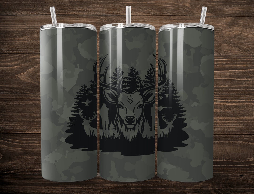 Deer Hunting 20 Oz Skinny Tumbler Sublimation Wrap // Digital Download ...