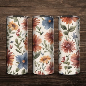 Rustic Wildflower 20 oz Skinny Tumbler Sublimation Wrap // Digital Download PNG // Digital File // Western Wildflowers Tumbler