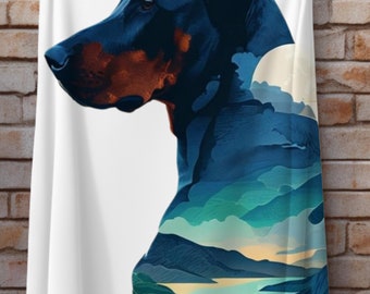 Doberman Blanket, Dog Blanket, Pet lover, Gift for her, gift for him, Arctic Fleece Blanket