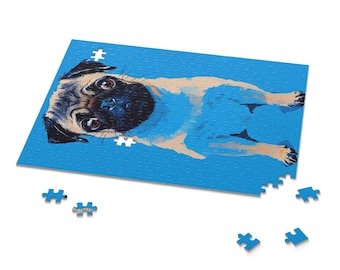 Pug Puzzle, Cute Animal Puzzle, Custom Dog Puzzle,Puzzle (120, 252, 500-Piece)