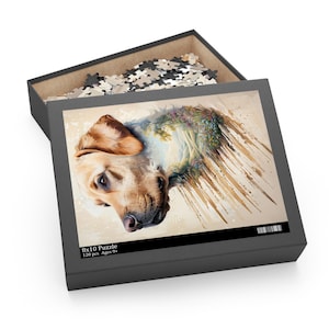 Labrador Puzzle, Dog Puzzle, Animal Puzzle, Family Puzzle, Game night, Puzzle (120, 252, 500-Piece)