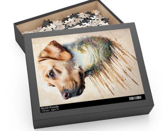 Labrador Puzzle, Dog Puzzle, Animal Puzzle, Family Puzzle, Game night, Puzzle (120, 252, 500-Piece)
