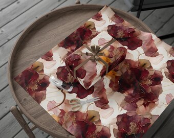 Floral Vintage Christmas Custom Valentines Day Holiday Gift Wrap Wrapping Papers