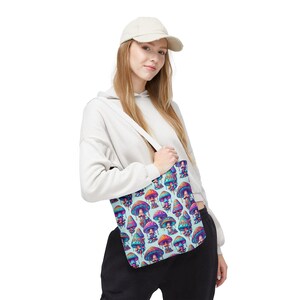 Mushroom Tote bag, Psychedelic Bag, Whimsical Mushroom Bag, Gift for her, gift for him, Tote Bag (AOP)