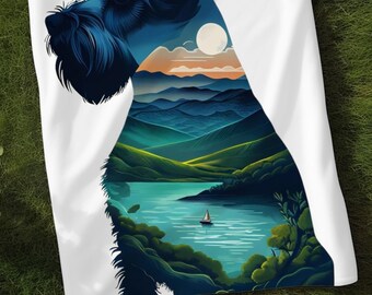 Terrier Blanket, Cozy Dog Blanket, Dog Nature Portrait Blanket,  Gift for her, Gift for him Arctic Fleece Blanket