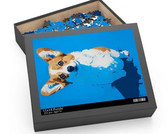 Corgi Puzzle, Dog Puzzle, Cute Animal Puzzle, Gift for her, Gift for him, Puzzle (120, 252, 500-Piece)