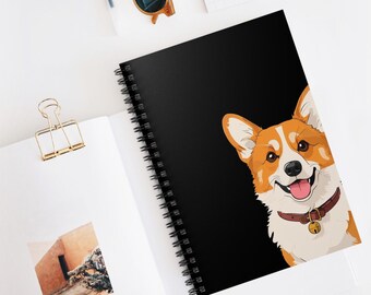 Corgi Spiral Notebook, Cute Dog Journal, Pet Lover Gift, Animal Print Diary, Back to School Supplies