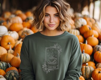 The Tea Tarot Card Crewneck Sweatshirt, Astrology Hoodie, Holiday Sweatshirt, Gift for Her, Gift for him