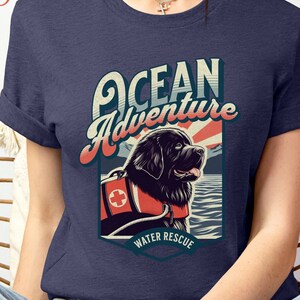 Newfoundland Unisex T-shirt for Newfie Lovers Ocean Water Rescue Dog Shirt gift idea for Newfoundland Outdoor lover Newfie Mom Newfie Dad