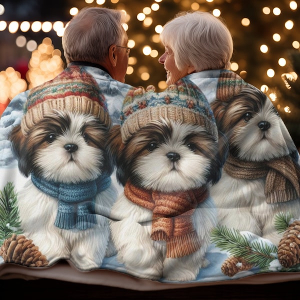 Shih Tzu Blanket for Shih Tzu Lover gift Soft Fleece Blanket lightweight yet warm and cozy Perfect for snuggling up with your Pup