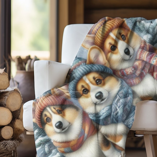 Corgi Blanket for Corgi Lover gift Soft Fleece Blanket lightweight but warm and cozy perfect for snuggling up with your cute little Corgi