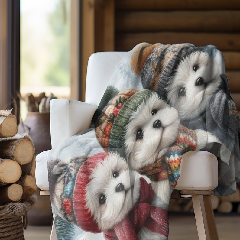Maltese Blanket for Maltese Lover Gift Soft Fleece Blanket Lightweight