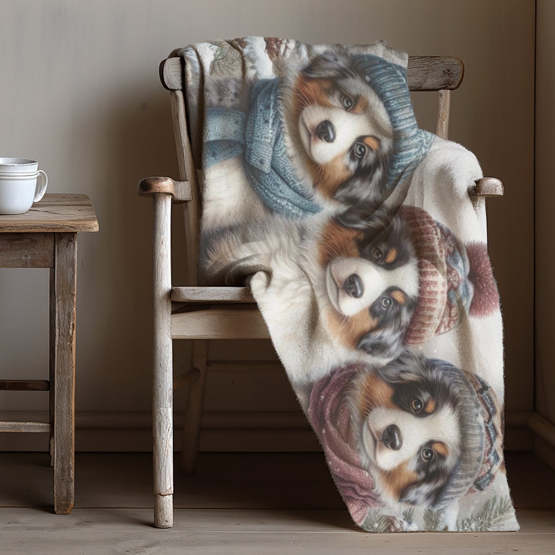 Australian Shepherd Blanket for Aussie Lover Gift Soft Fleece Blanket