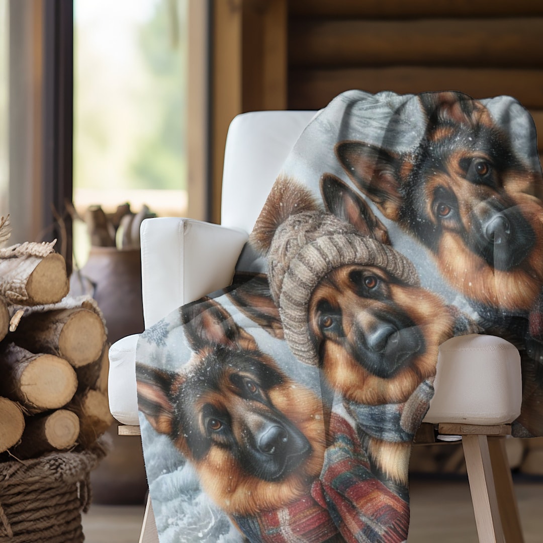 German Shepherd Blanket for GSD Lover Soft Fleece Blanket Lightweight but Warm and Cozy Perfect