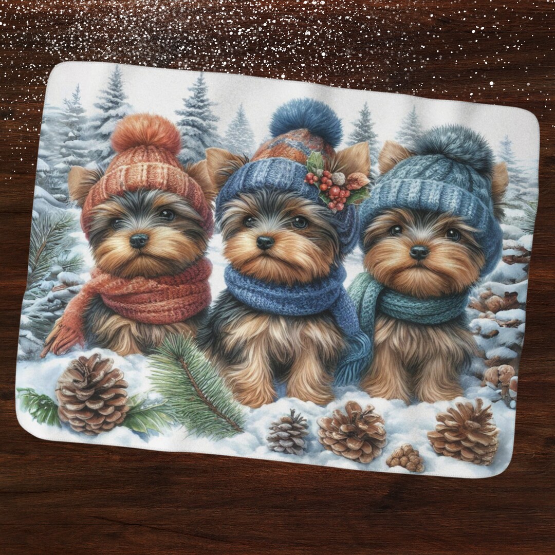 Yorkie Blanket for Yorkshire Terrier Lover Gift Soft Fleece Lightweight