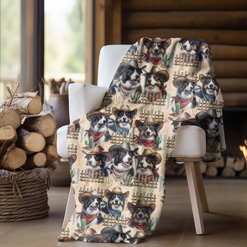 Border Collie Herding Dog Soft Lightweight Blanket Warm and Cozy