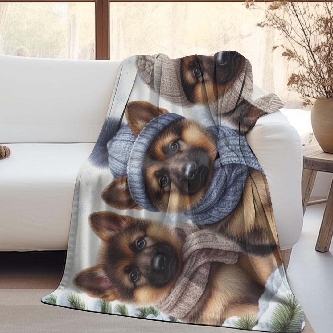 German Shepherd Blanket for GSD Lover Gift Soft Fleece Blanket