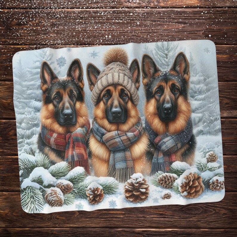 German Shepherd Blanket for GSD Lover Soft Fleece Blanket Lightweight
