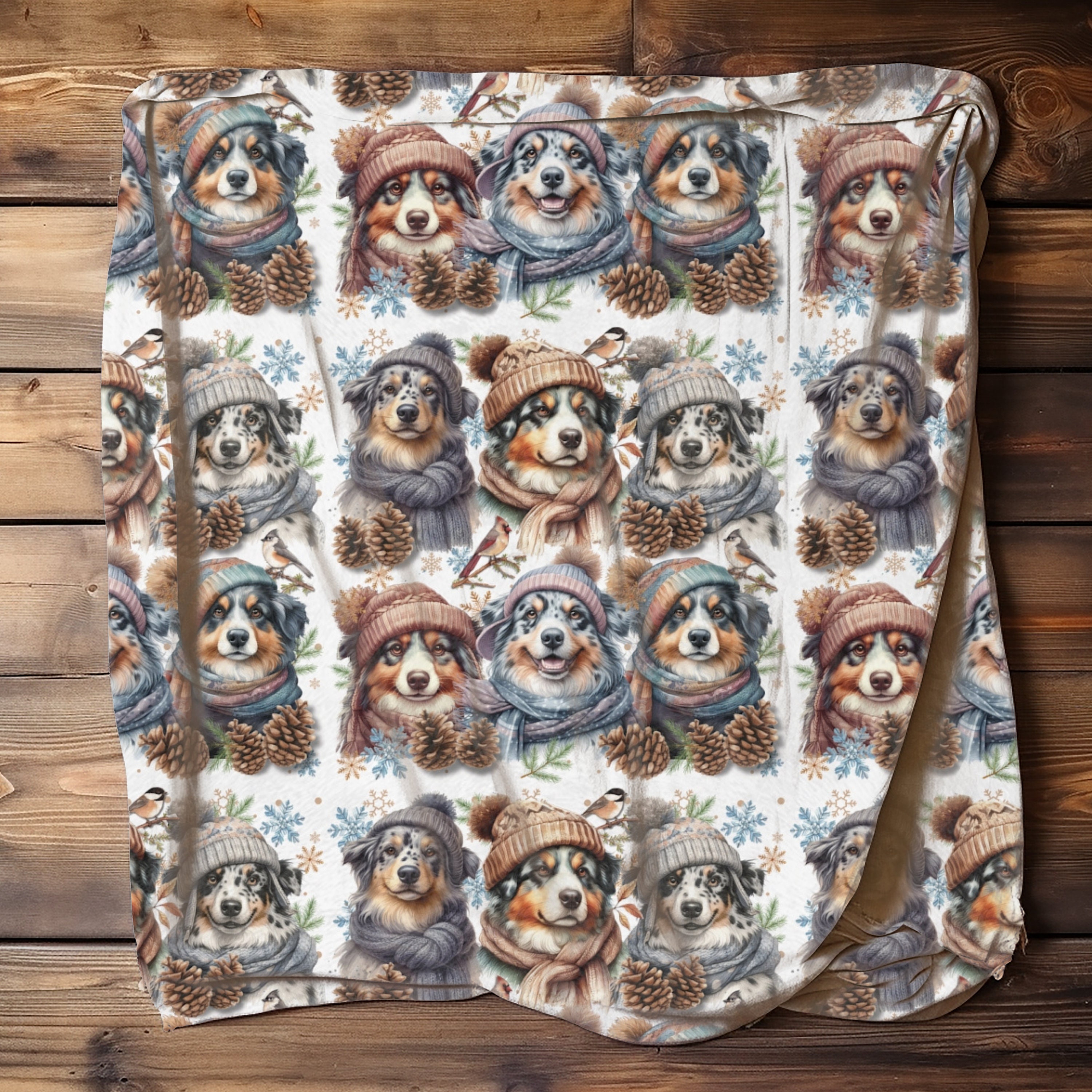 Australian Shepherd Blanket for Aussie Lover Soft Velveteen Blanket