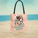 St Bernard Pattern Print Leather Tote Bag