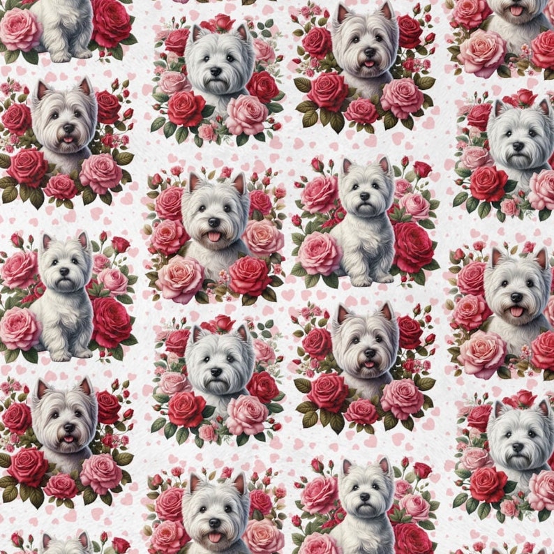 Westie Valentine Roses Blanket Soft Lightweight Blanket Warm and Cozy